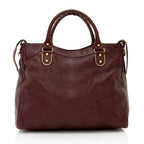 Balenciaga Chevre Leather Metallic Edge Velo Satchel (SHF-18023)