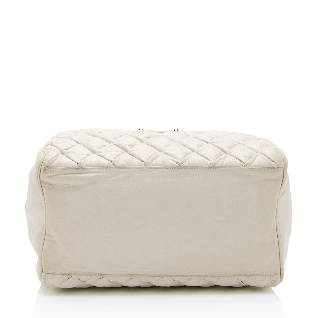 Balenciaga Chevre Quilted Matelasse Leather Boston Bag (SHF-KI2lV2)
