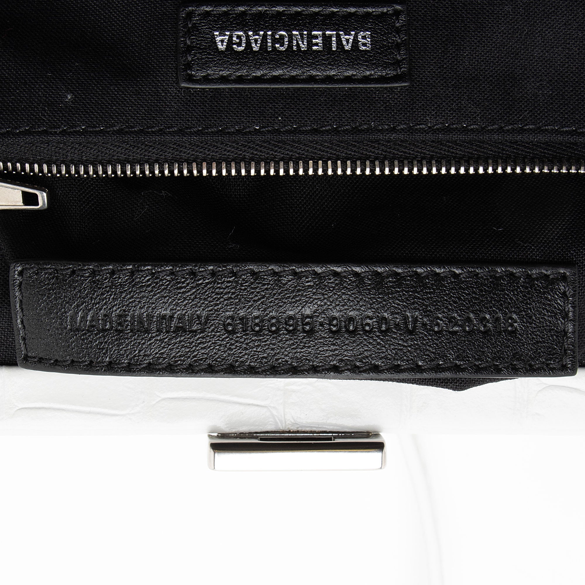 Balenciaga Croc Embossed Calfskin Logo Cloud XS Framed Clutch