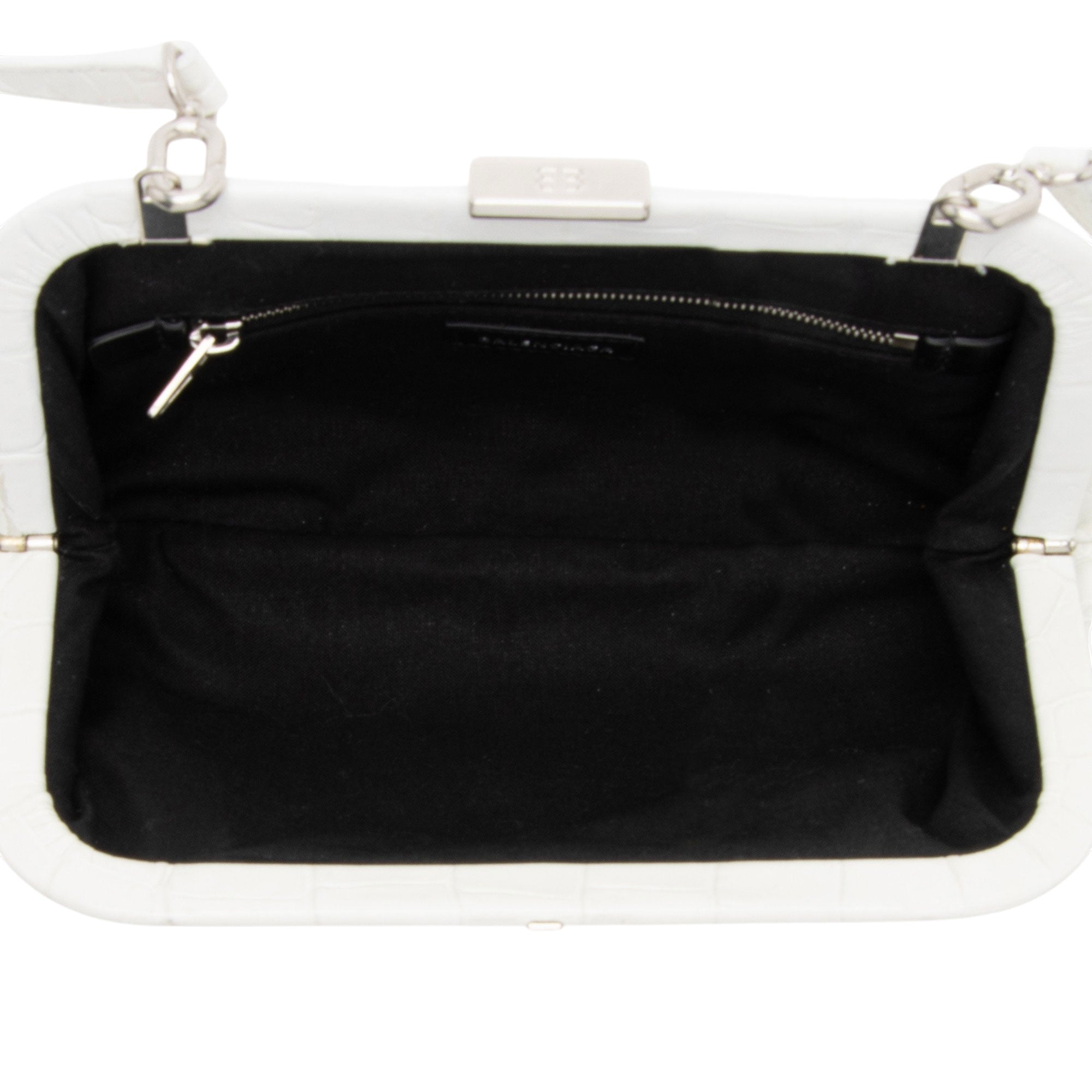 Balenciaga Croc Embossed Calfskin Logo Cloud XS Framed Clutch