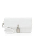 Balenciaga Croc Embossed Calfskin Lock Medium Shoulder Bag