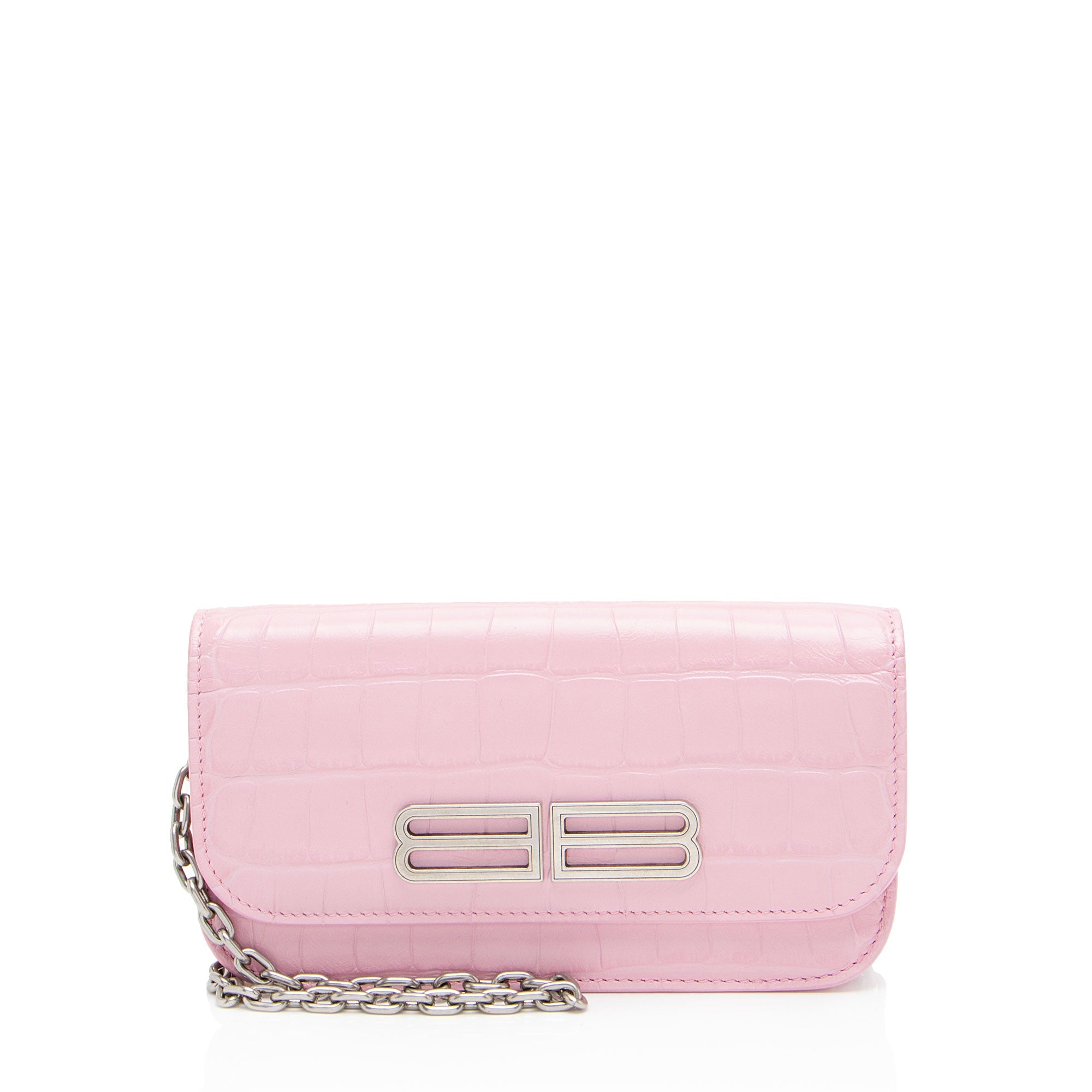 Balenciaga Croc Embossed Gossip Wallet on Chain