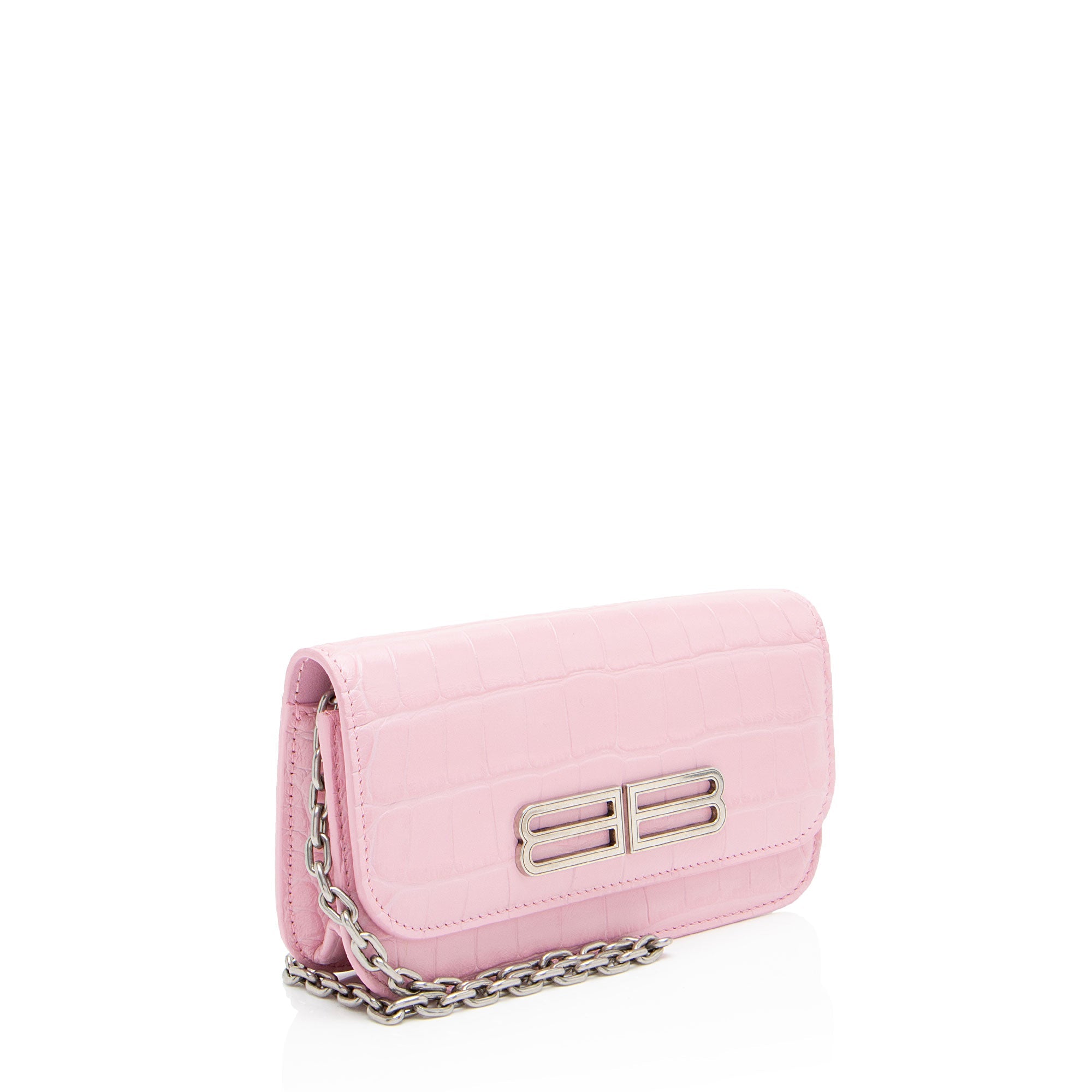 Balenciaga Croc Embossed Gossip Wallet on Chain