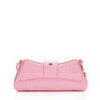 Balenciaga Croc Embossed Leather Lindsay Shoulder Bag