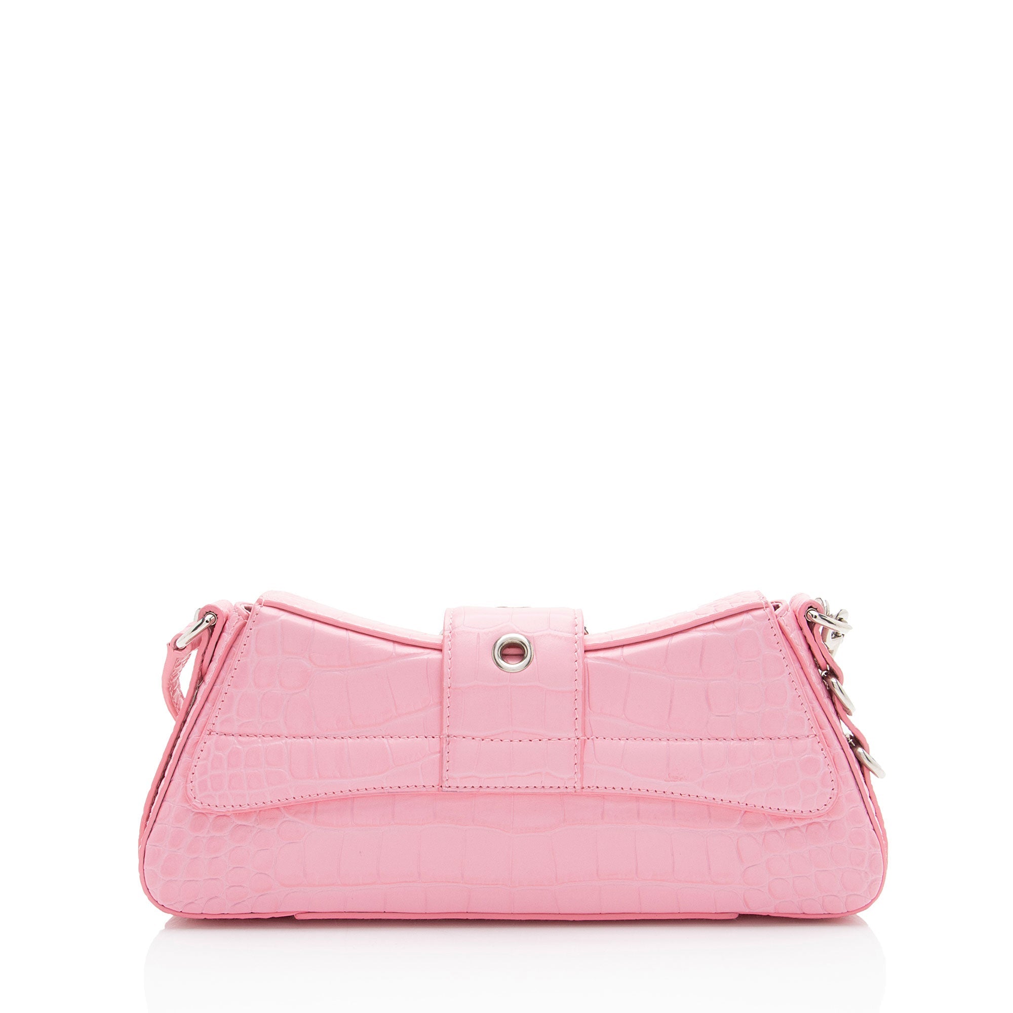 Balenciaga Croc Embossed Leather Lindsay Shoulder Bag