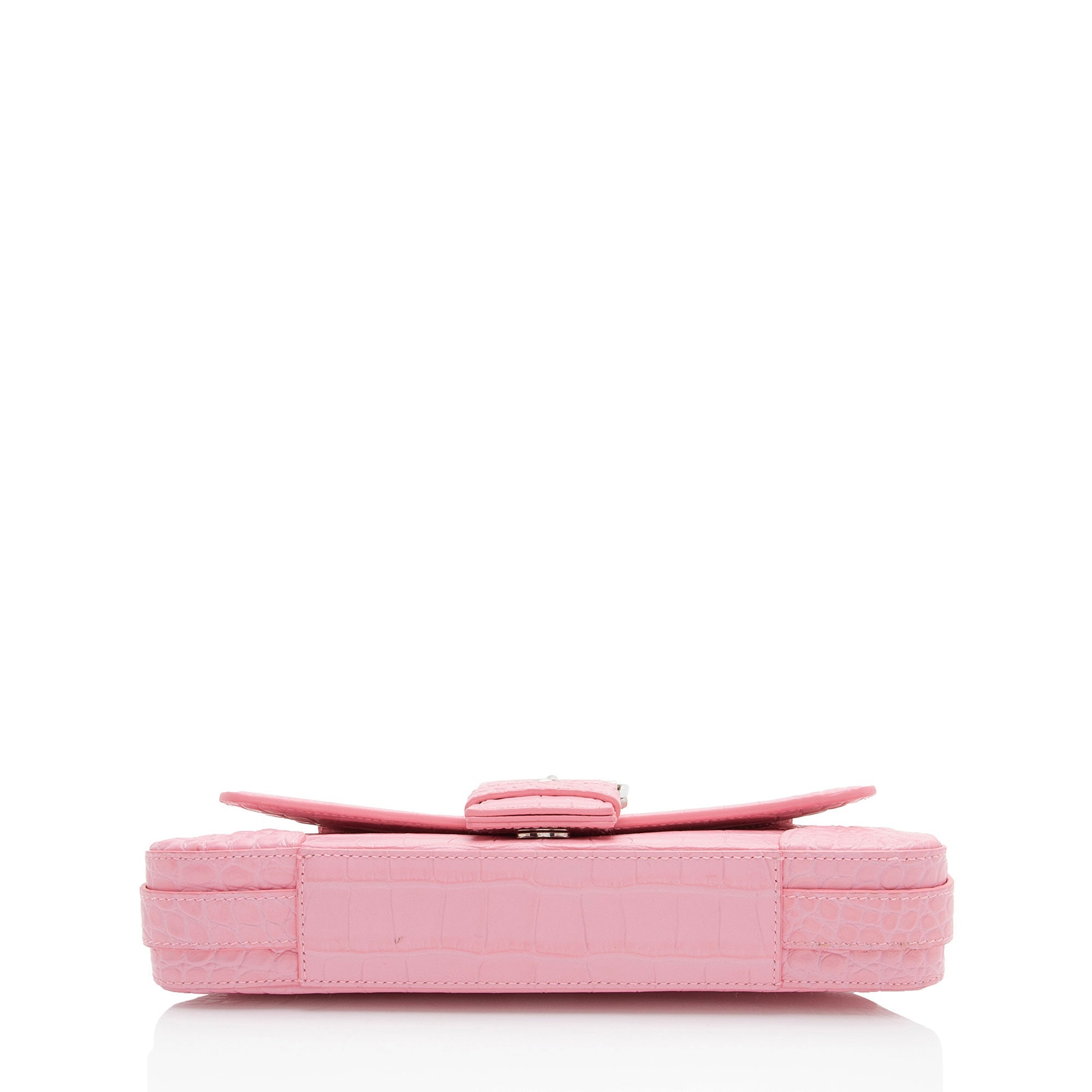 Balenciaga Croc Embossed Leather Lindsay Shoulder Bag