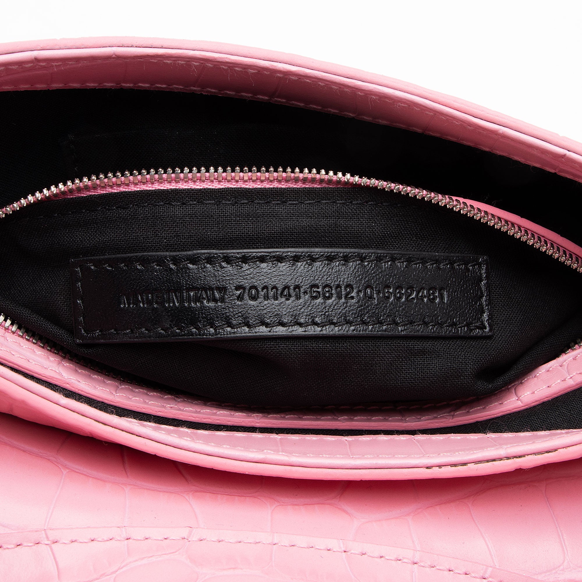 Balenciaga Croc Embossed Leather Lindsay Shoulder Bag