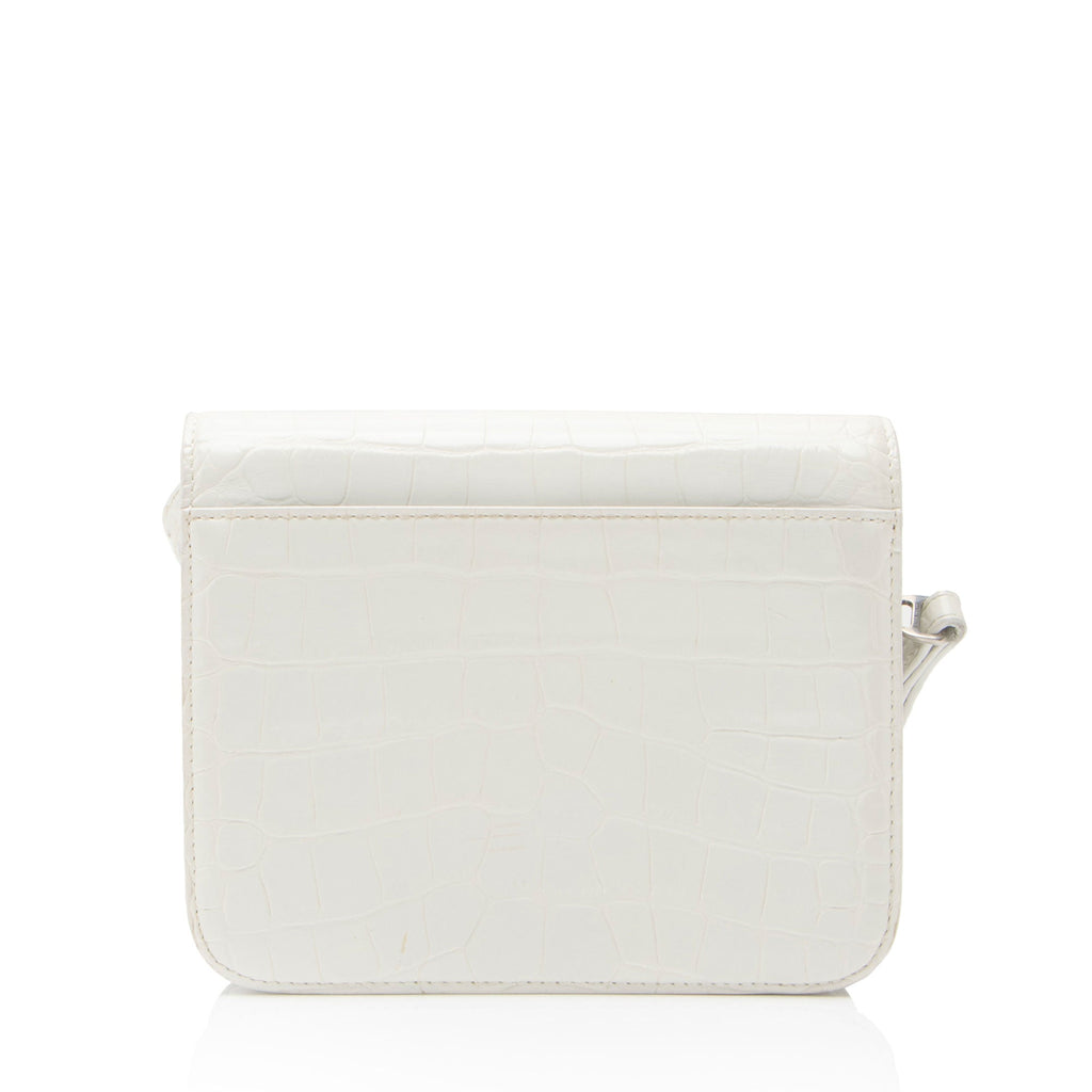 Balenciaga Croc Embossed Leather Small B Bag