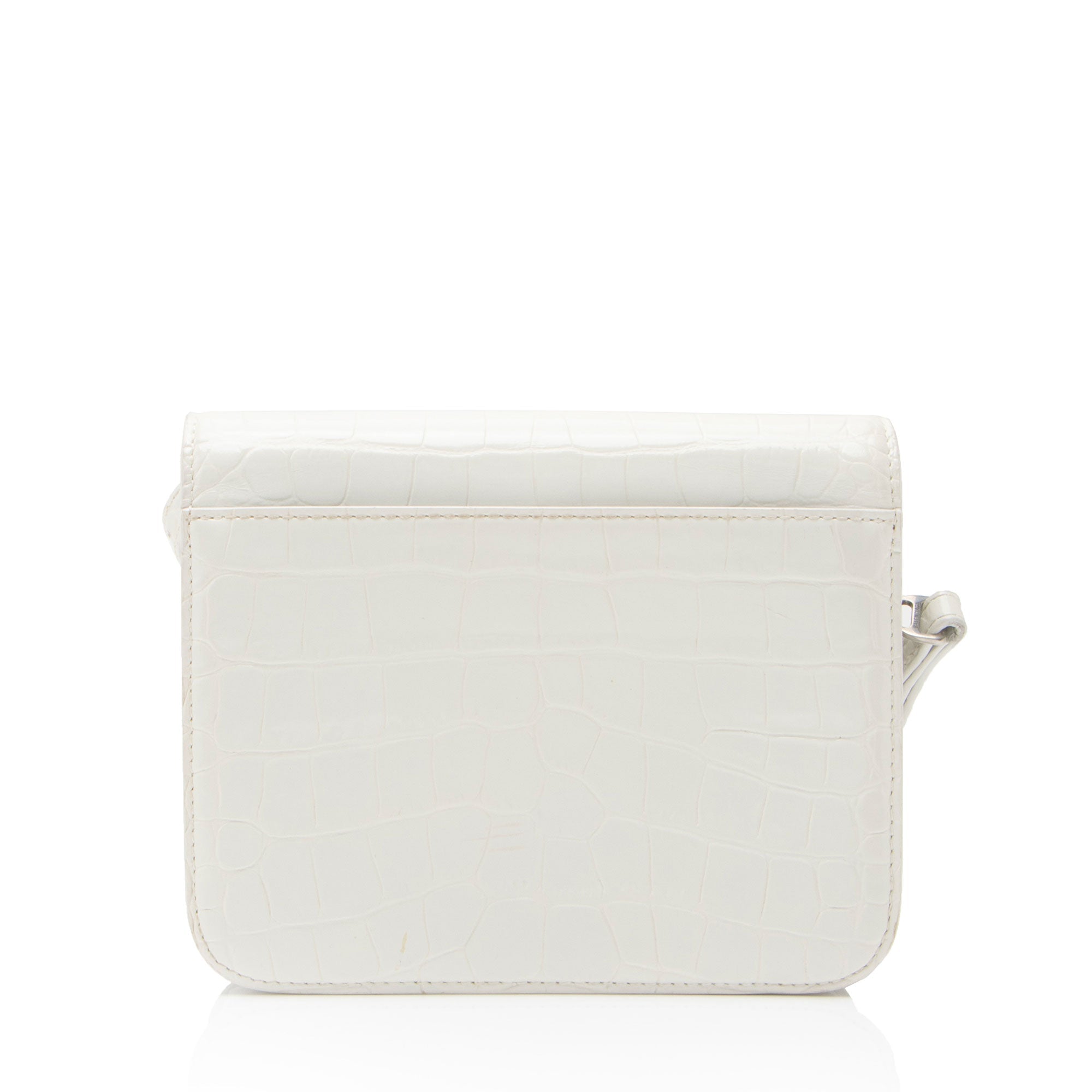 Balenciaga Croc Embossed Leather Small B Bag