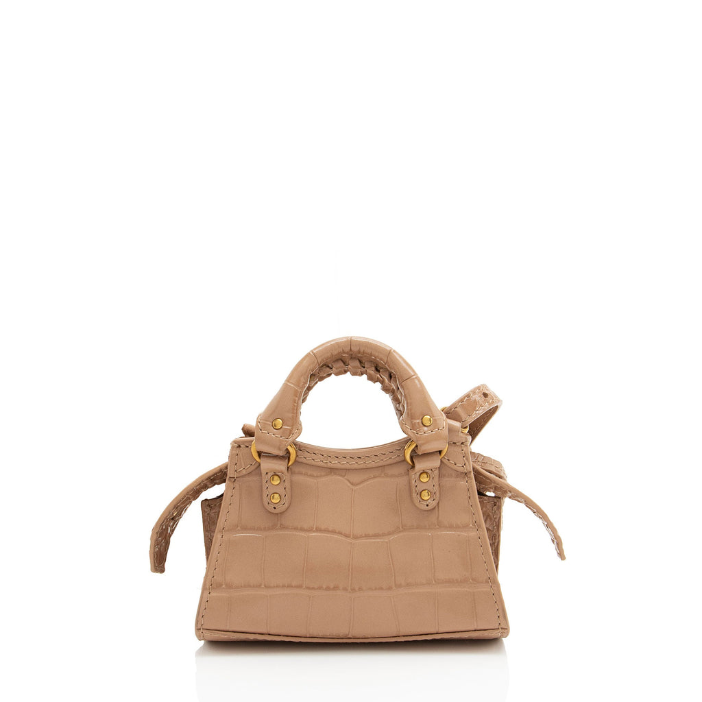 Balenciaga Croc Embossed Neo Classic City Super Nano Crossbody
