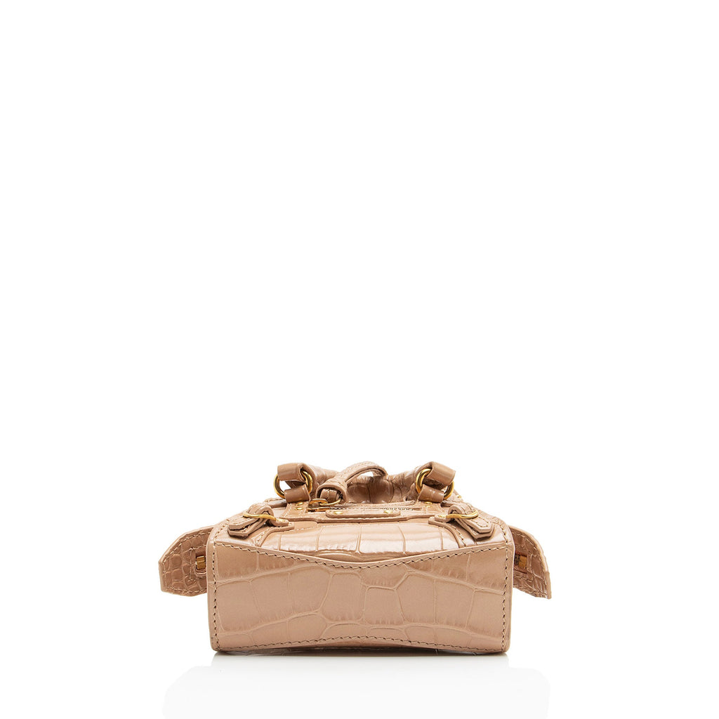 Balenciaga Croc Embossed Neo Classic City Super Nano Crossbody