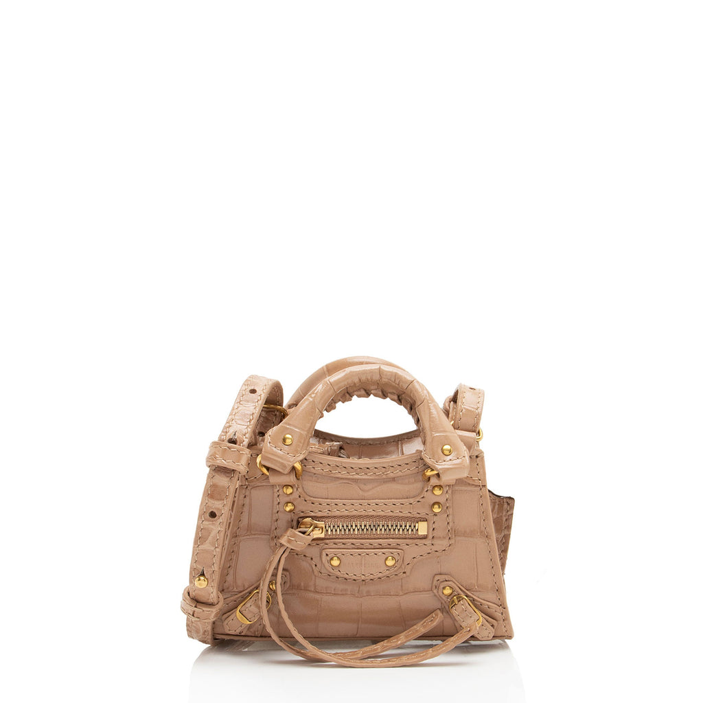 Balenciaga Croc Embossed Neo Classic City Super Nano Crossbody