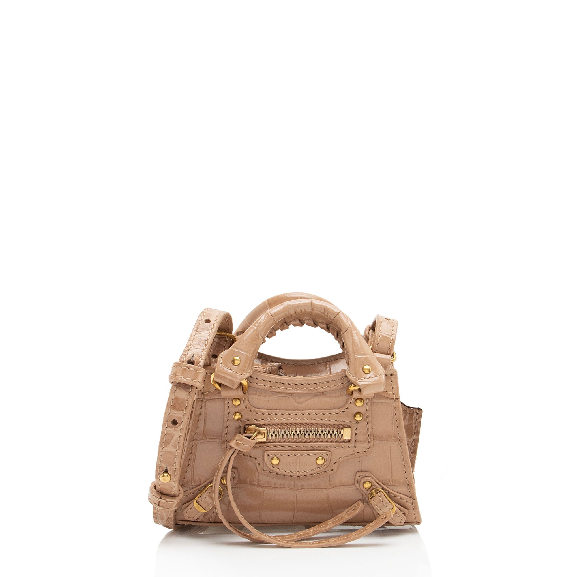 Balenciaga Croc Embossed Neo Classic City Super Nano Crossbody