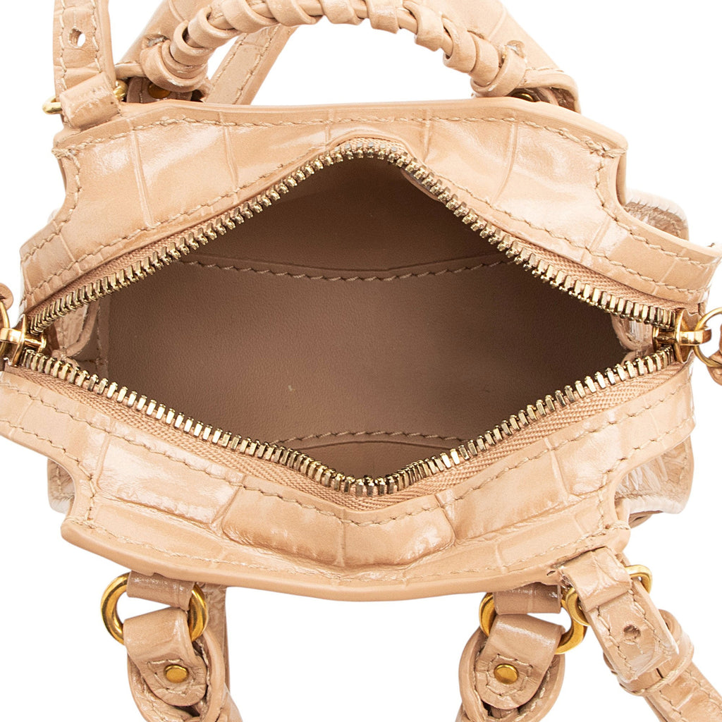 Balenciaga Croc Embossed Neo Classic City Super Nano Crossbody