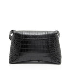 Balenciaga Croc Embossed Soft Hourglass Shoulder Bag