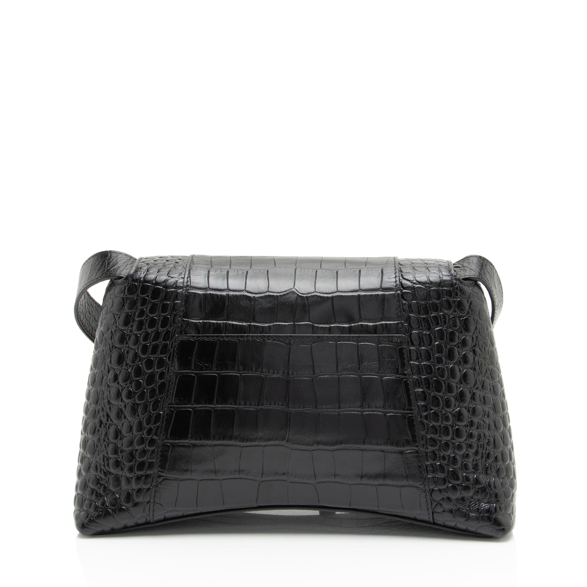 Balenciaga Croc Embossed Soft Hourglass Shoulder Bag