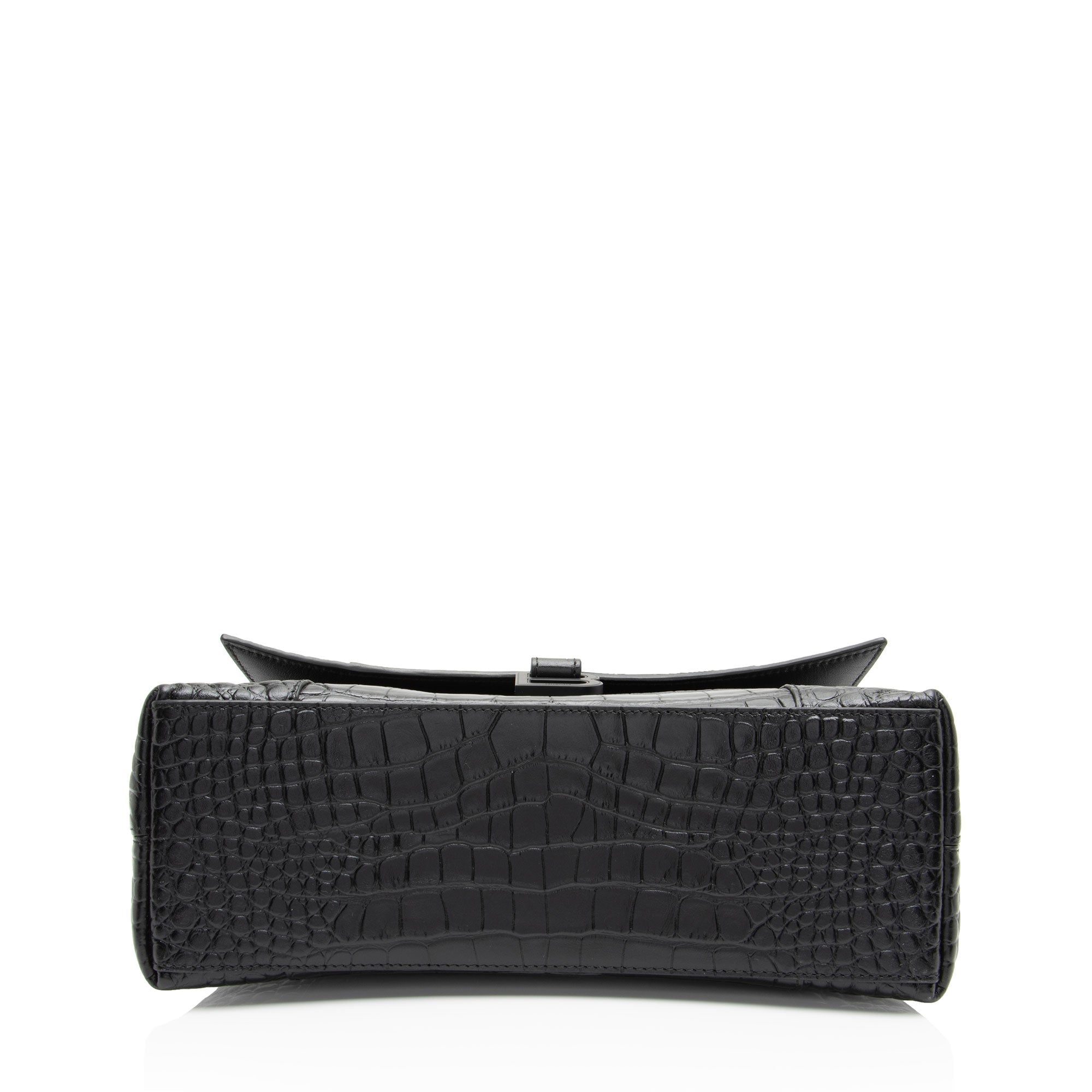 Balenciaga Croc Embossed Soft Hourglass Shoulder Bag