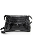 Balenciaga Croc Embossed Soft Hourglass Shoulder Bag