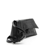 Balenciaga Croc Embossed Soft Hourglass Shoulder Bag