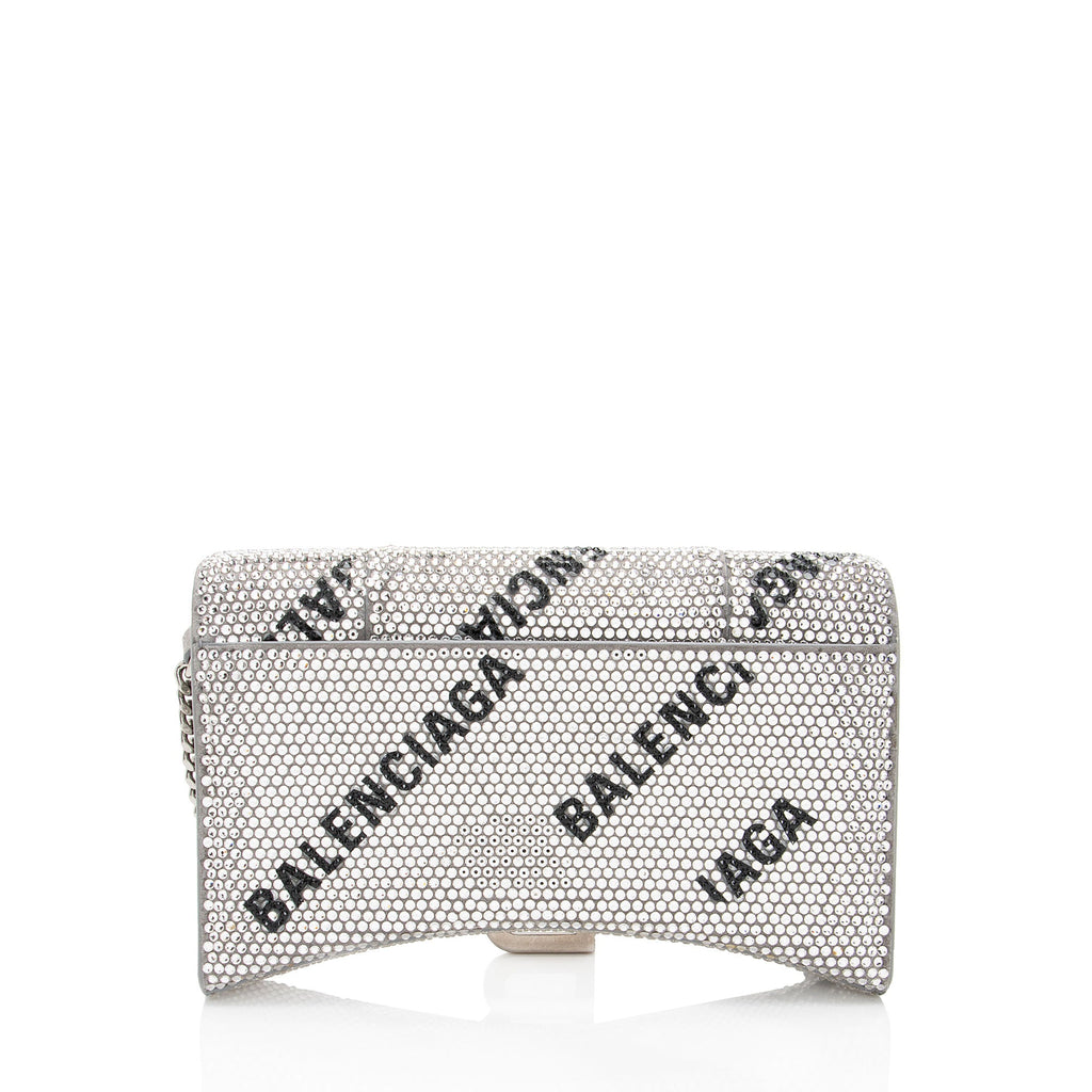 Balenciaga Crystal Logo Hourglass Chain Bag