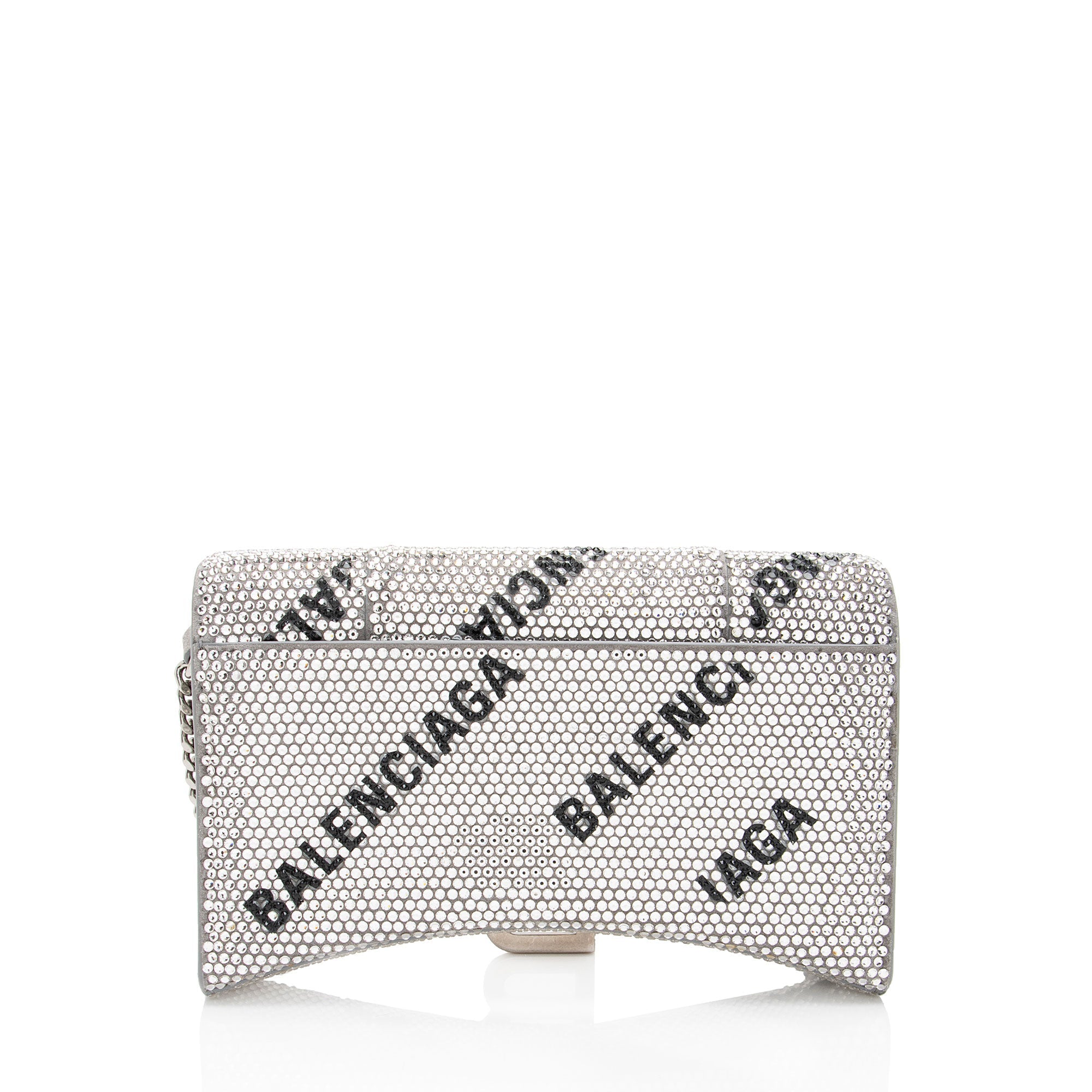 Balenciaga Crystal Logo Hourglass Chain Bag