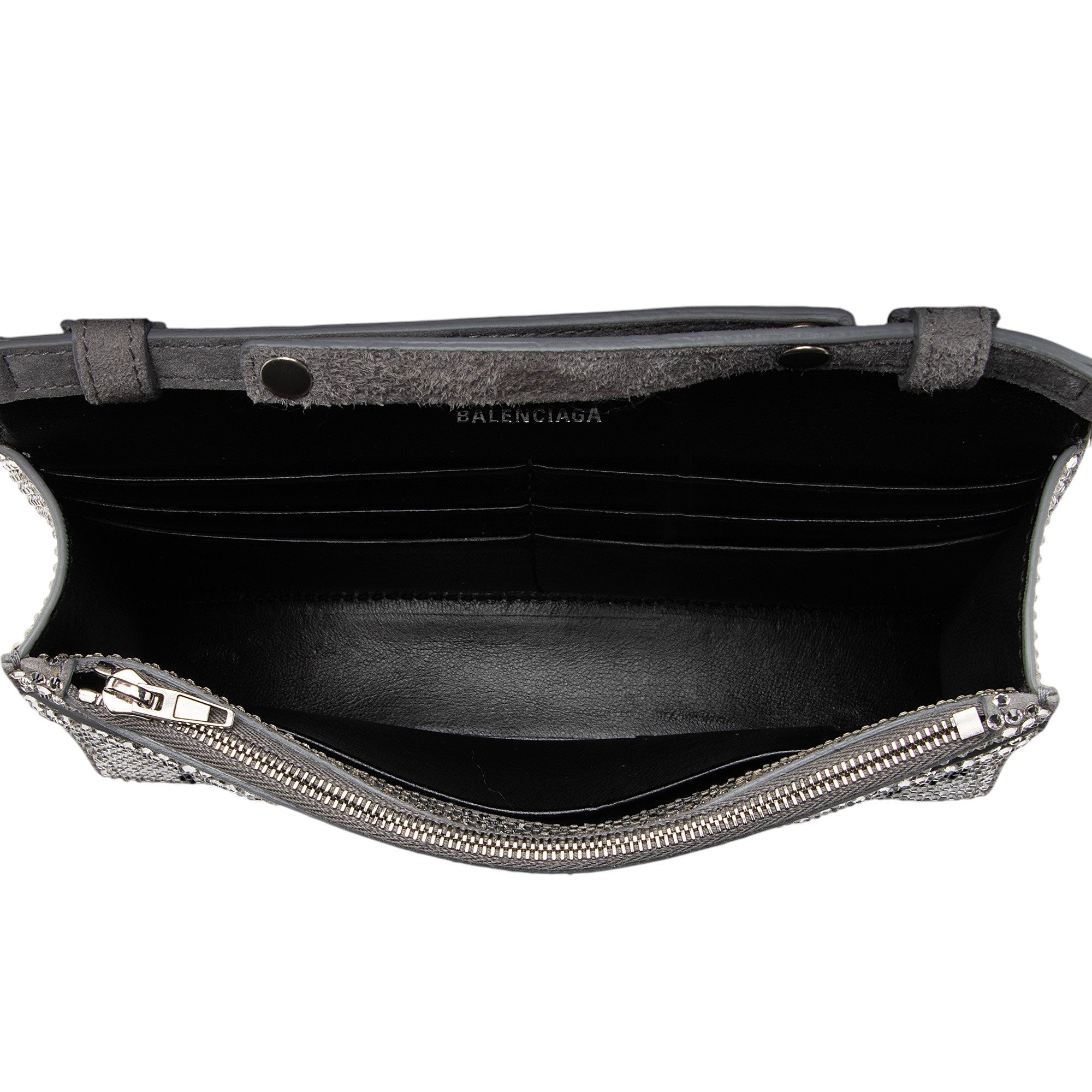 Balenciaga Crystal Logo Hourglass Chain Bag