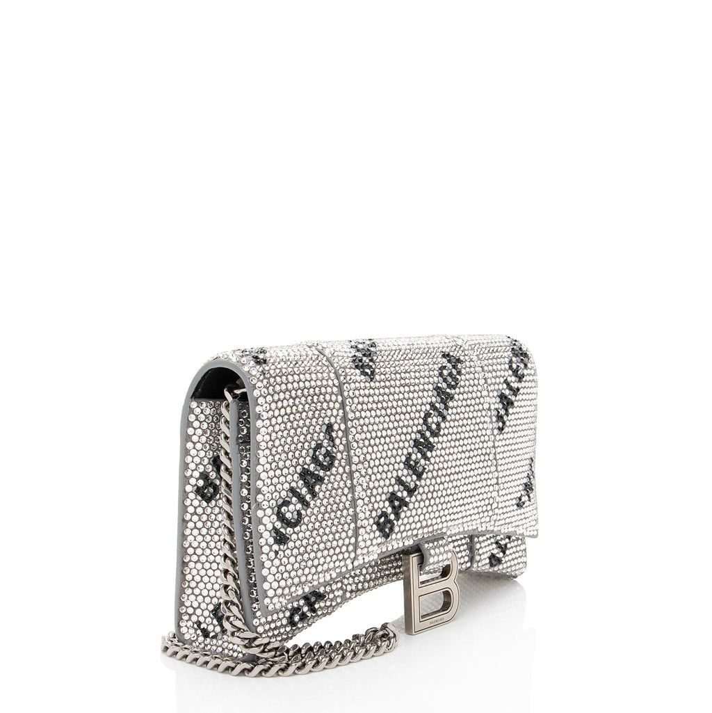 Balenciaga Crystal Logo Hourglass Chain Bag