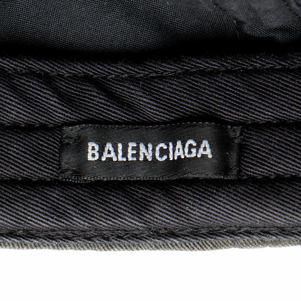 Balenciaga Distressed Canvas Logo Baseball Hat