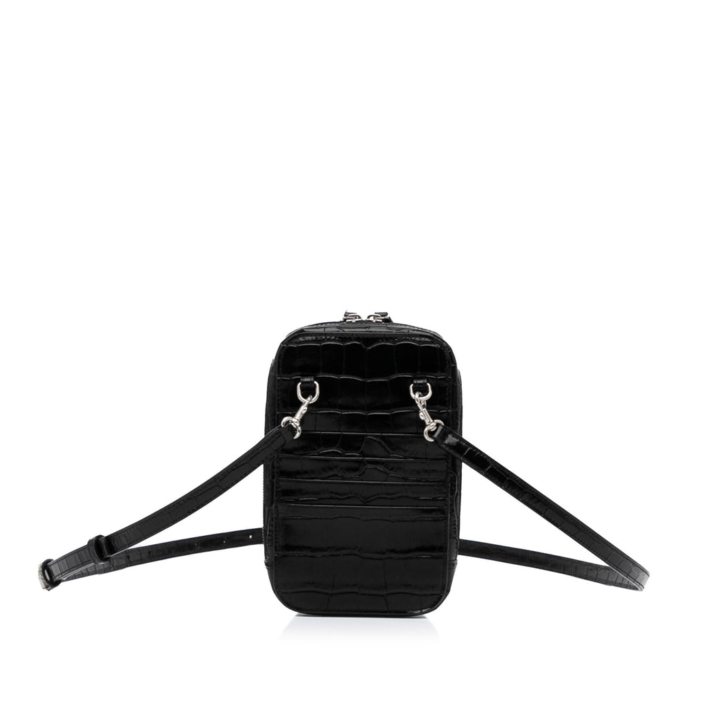 Balenciaga Embossed Zip Phone Holder (SHG-J8voGS)