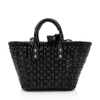 Balenciaga Faux Patent Leather Bistro Panier XS Tote (SHF-MVf75b)
