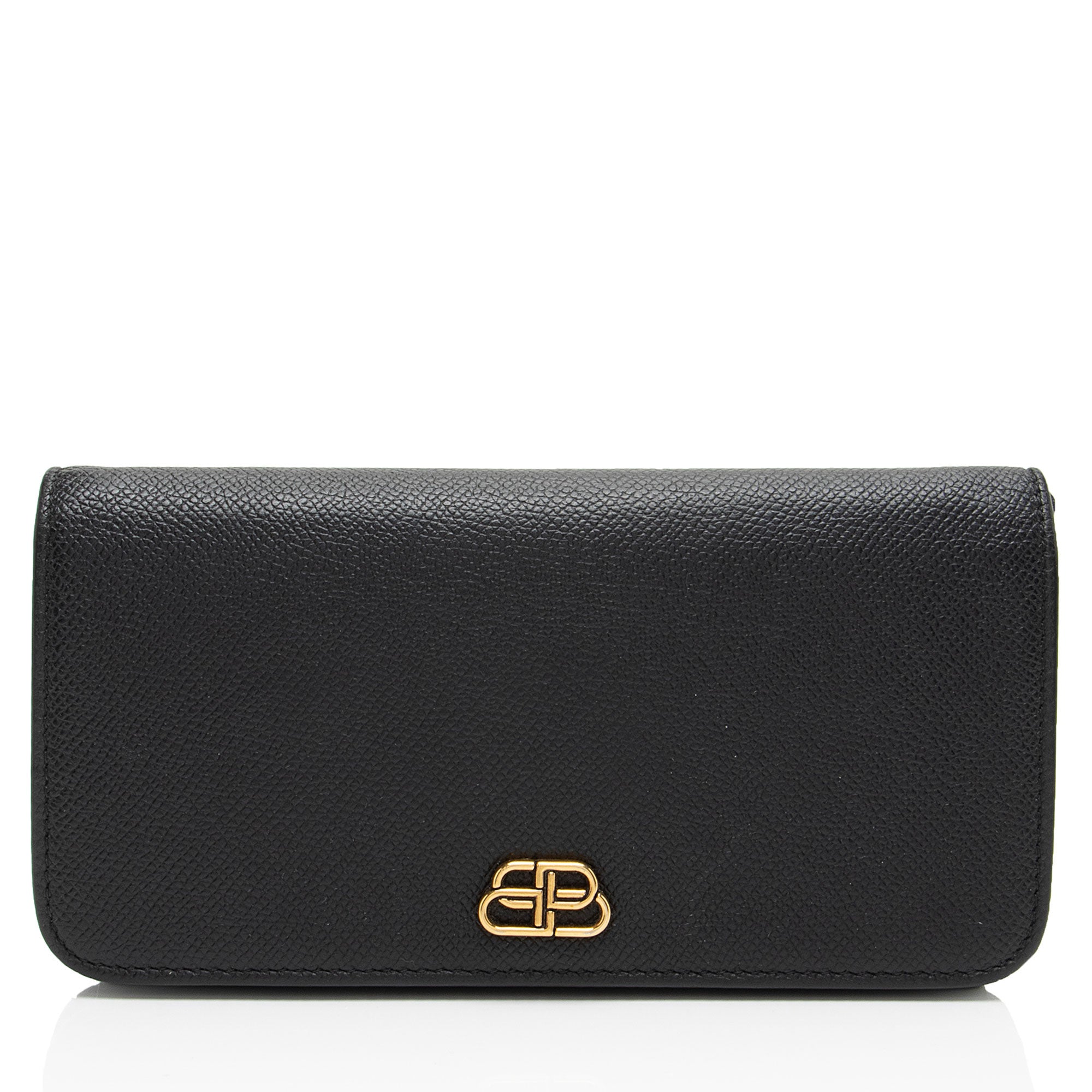 Balenciaga Grained Calfskin BB Thin Cash Wallet