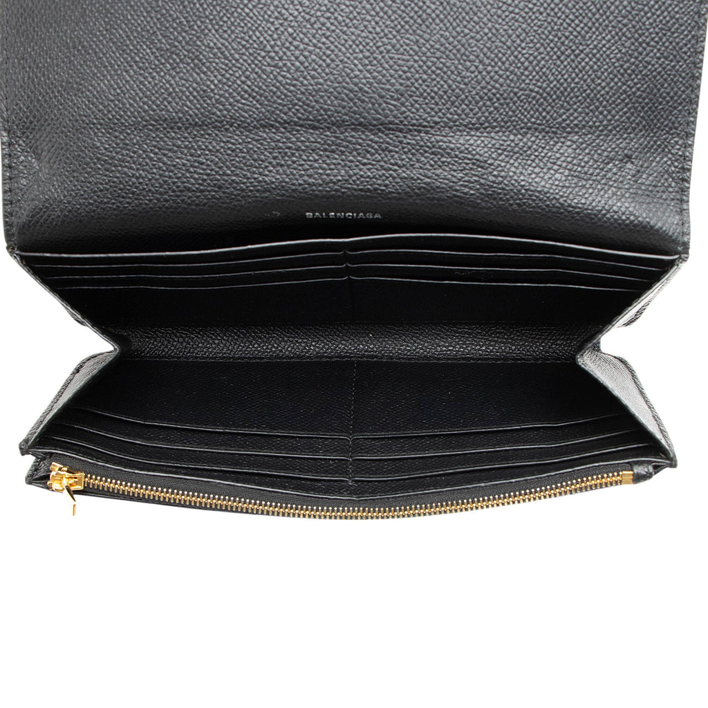 Balenciaga Grained Calfskin BB Thin Cash Wallet