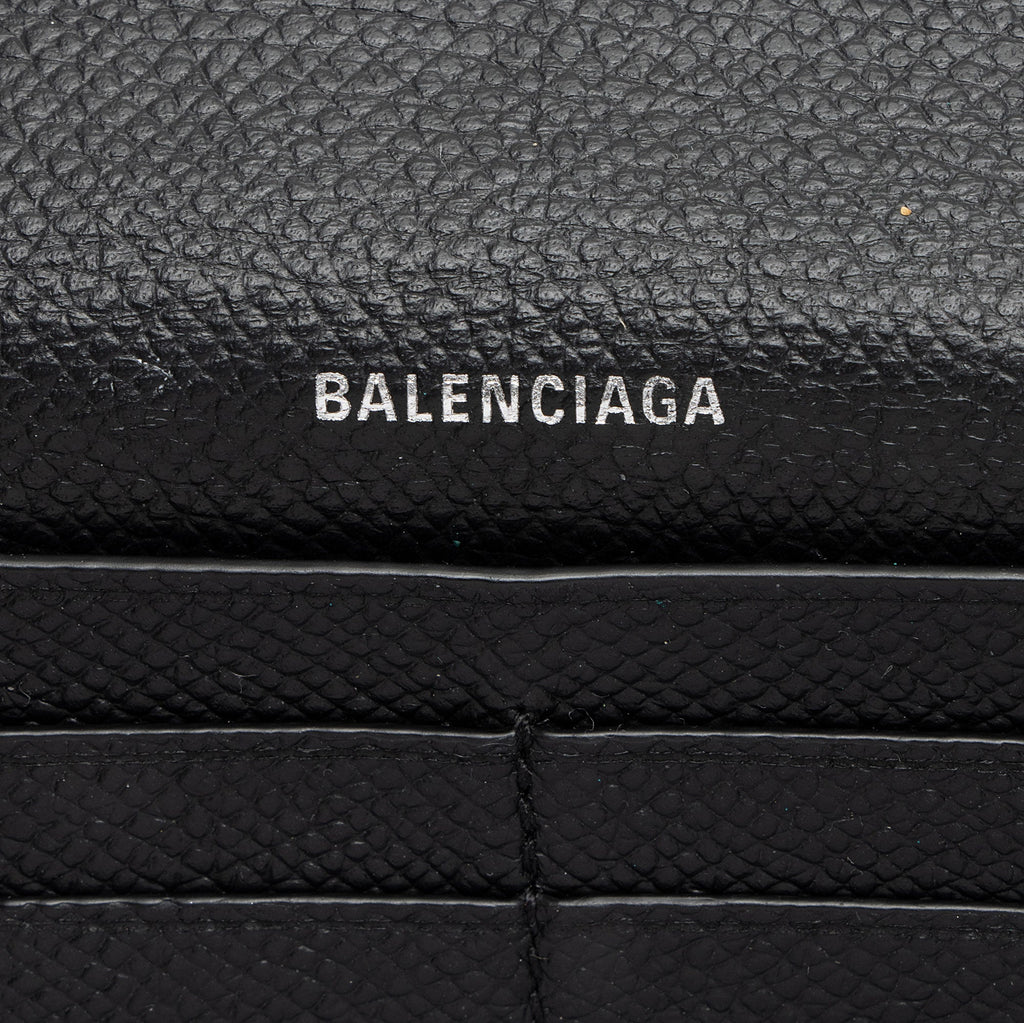 Balenciaga Grained Calfskin BB Thin Cash Wallet