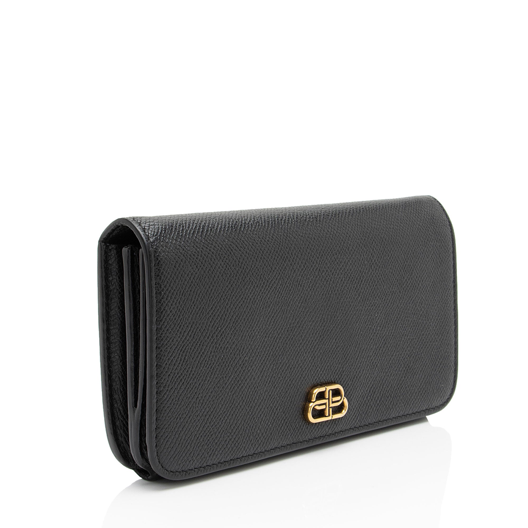Balenciaga Grained Calfskin BB Thin Cash Wallet