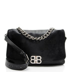 Balenciaga Leather BB Soft Medium Shoulder Bag