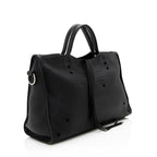 Balenciaga Leather Blackout City Satchel (SHF-16522)