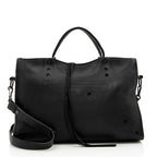 Balenciaga Leather Blackout City Satchel (SHF-17534)