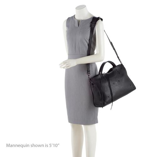 Balenciaga Leather Blackout City Satchel (SHF-17534)