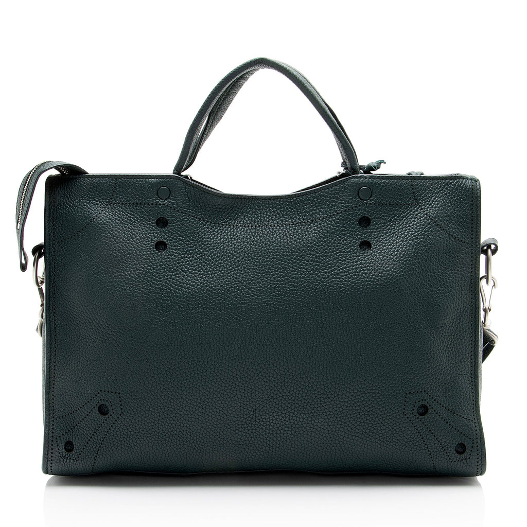 Balenciaga Leather Blackout City Satchel