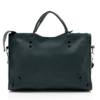 Balenciaga Leather Blackout City Satchel