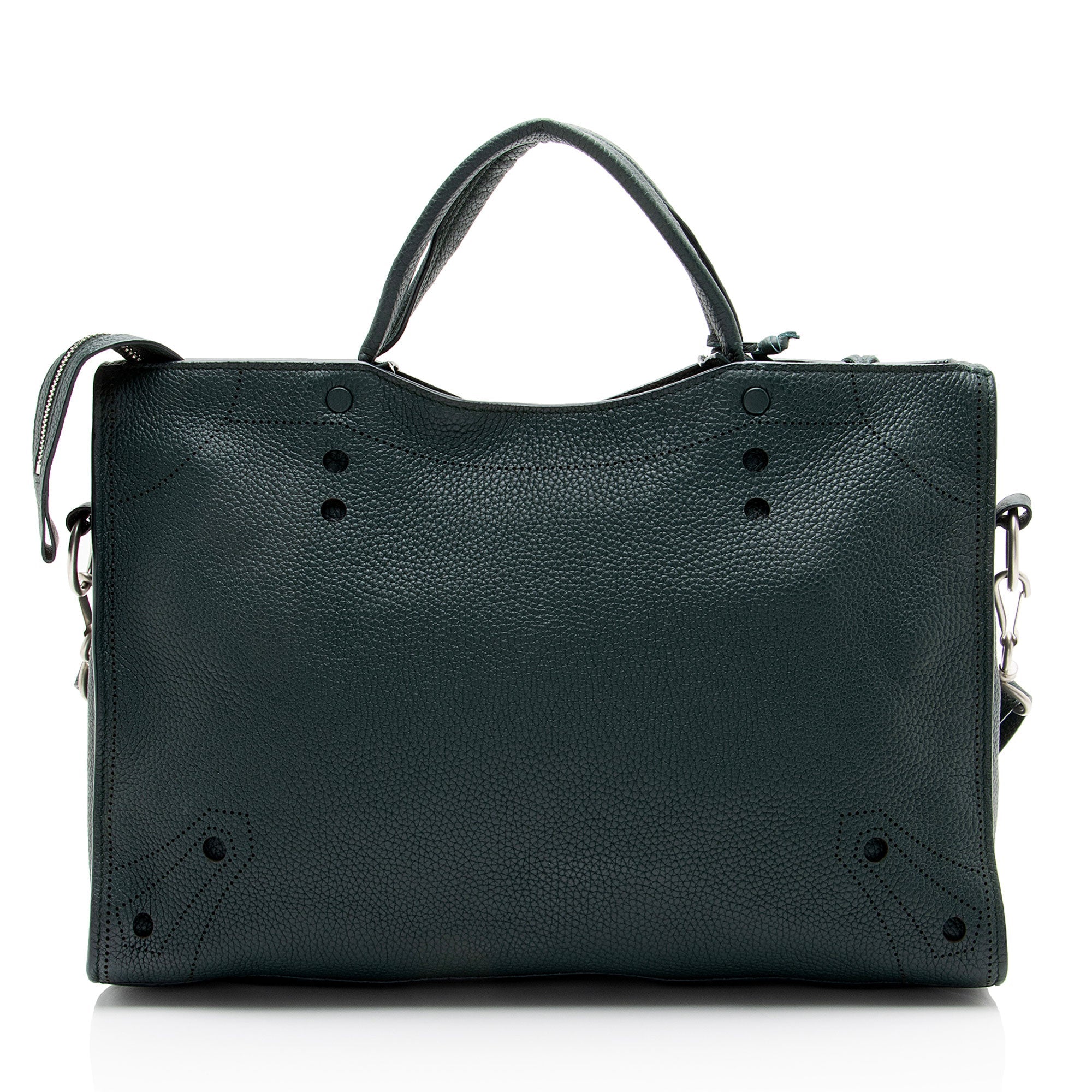 Balenciaga Leather Blackout City Satchel