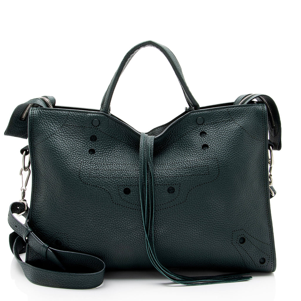 Balenciaga Leather Blackout City Satchel