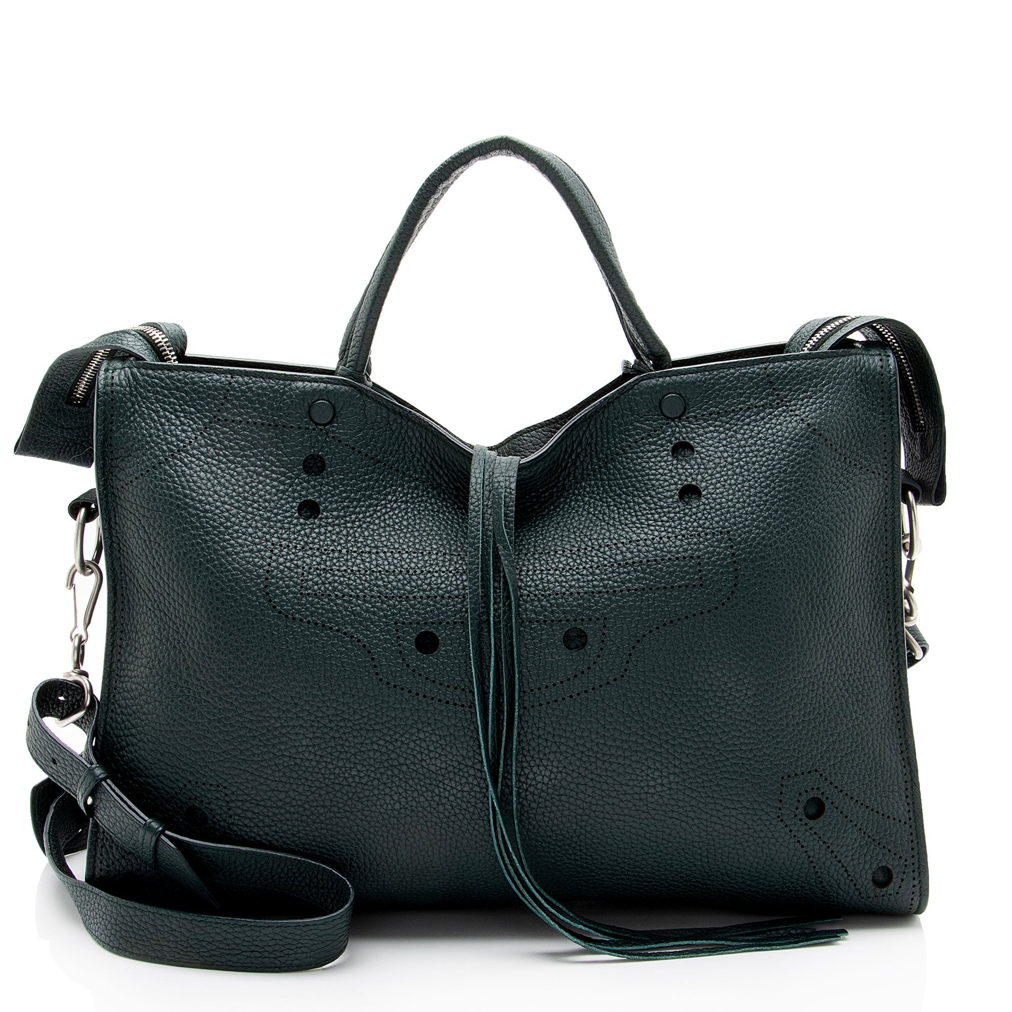 Balenciaga Leather Blackout City Satchel