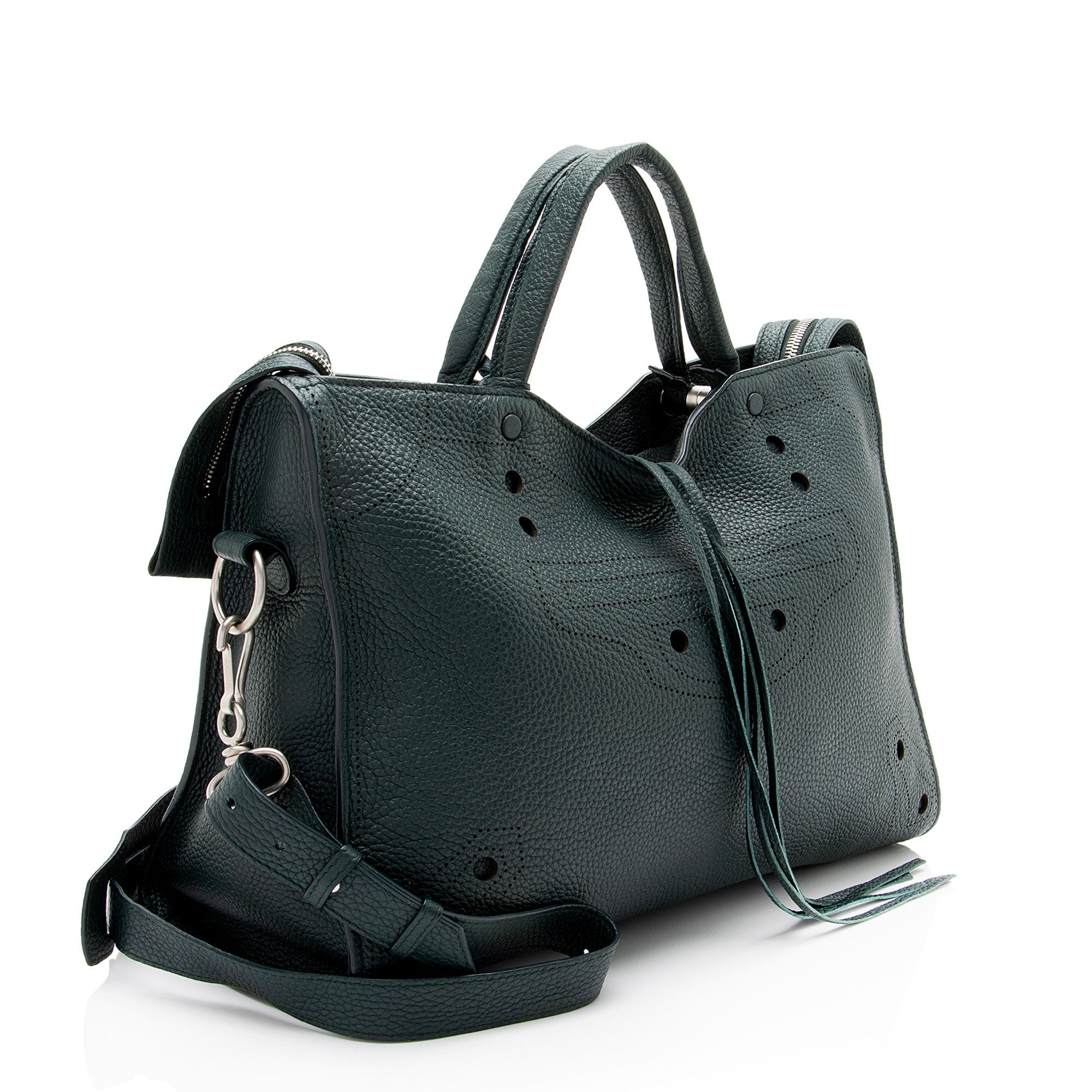 Balenciaga Leather Blackout City Satchel