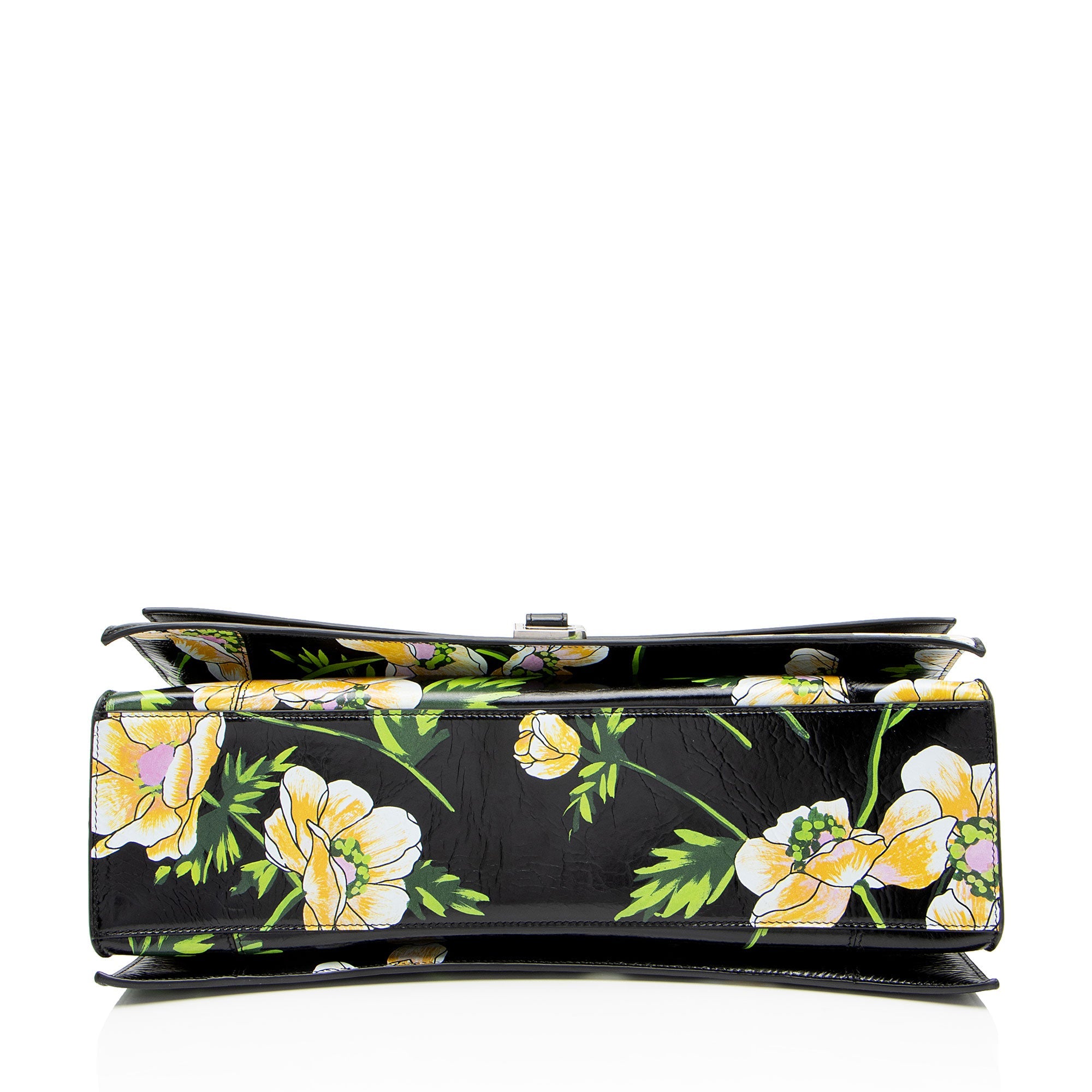 Balenciaga Leather Floral Crush Large Shoulder Bag