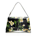 Balenciaga Leather Floral Crush Large Shoulder Bag