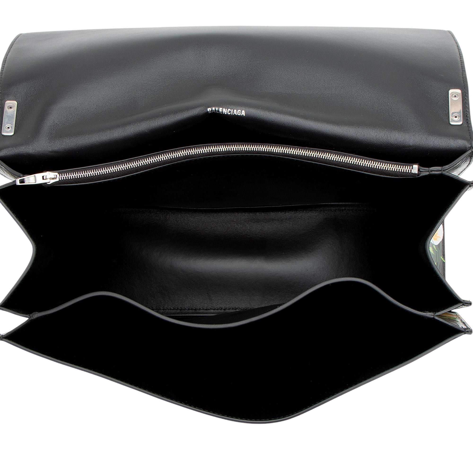 Balenciaga Leather Floral Crush Large Shoulder Bag