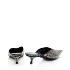 Balenciaga Leather Graffiti Knife Kitten Heel Mules - Size 8 / 38 (SHF-o5LLj3)