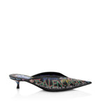 Balenciaga Leather Graffiti Knife Kitten Heel Mules - Size 8 / 38 (SHF-o5LLj3)