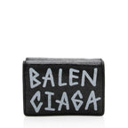 Balenciaga Leather Graffiti Mini Wallet (SHF-16612)